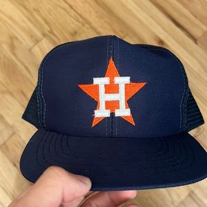 Vintage Houston Astros Snapback Trucker Hat.